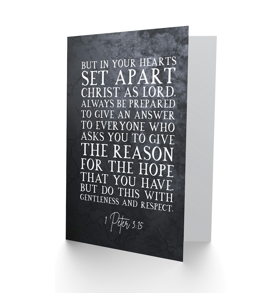 image 1 of Peter 3:15 Set Apart Christ As Lord Bible Verse Christian Card