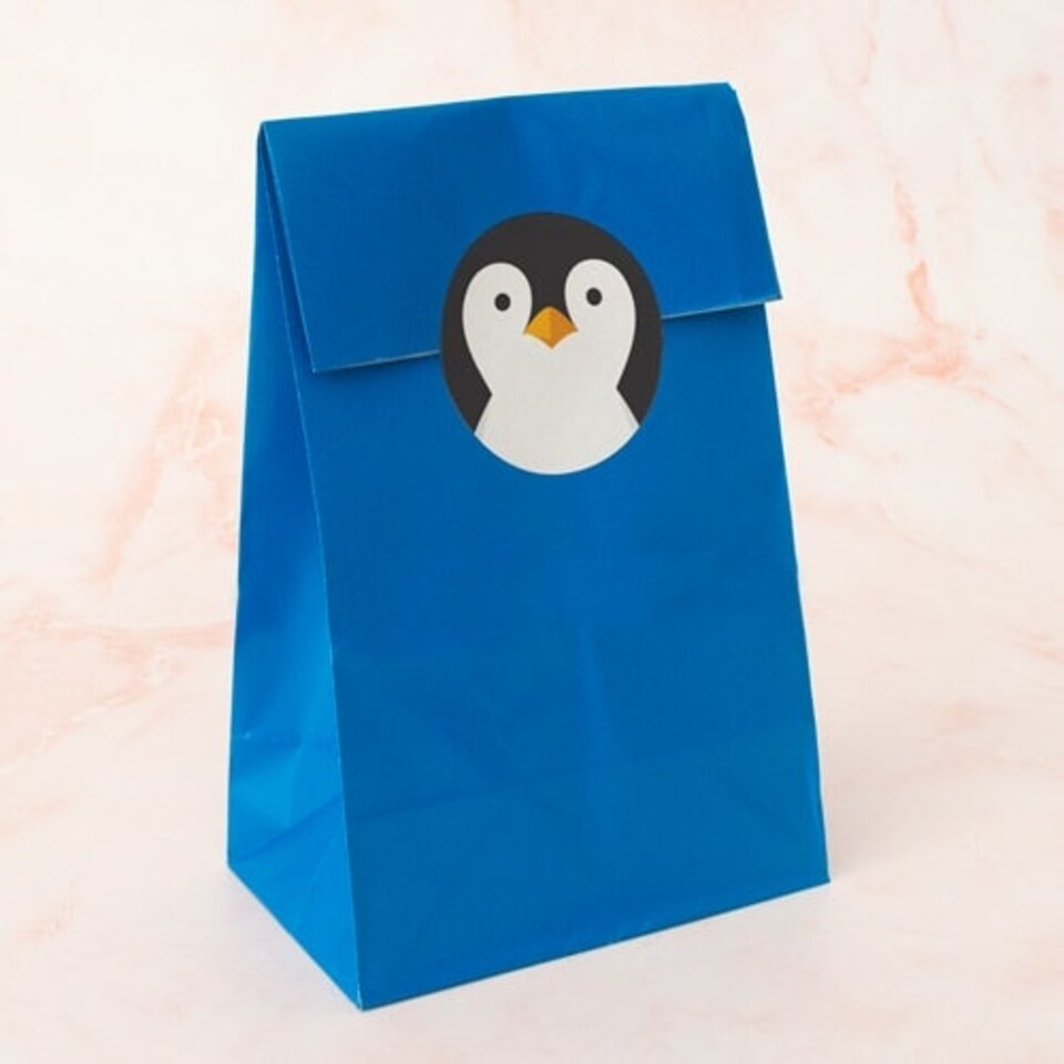 image 1 of Christmas Penguin Round Stickers 60mm - Sheet of 12