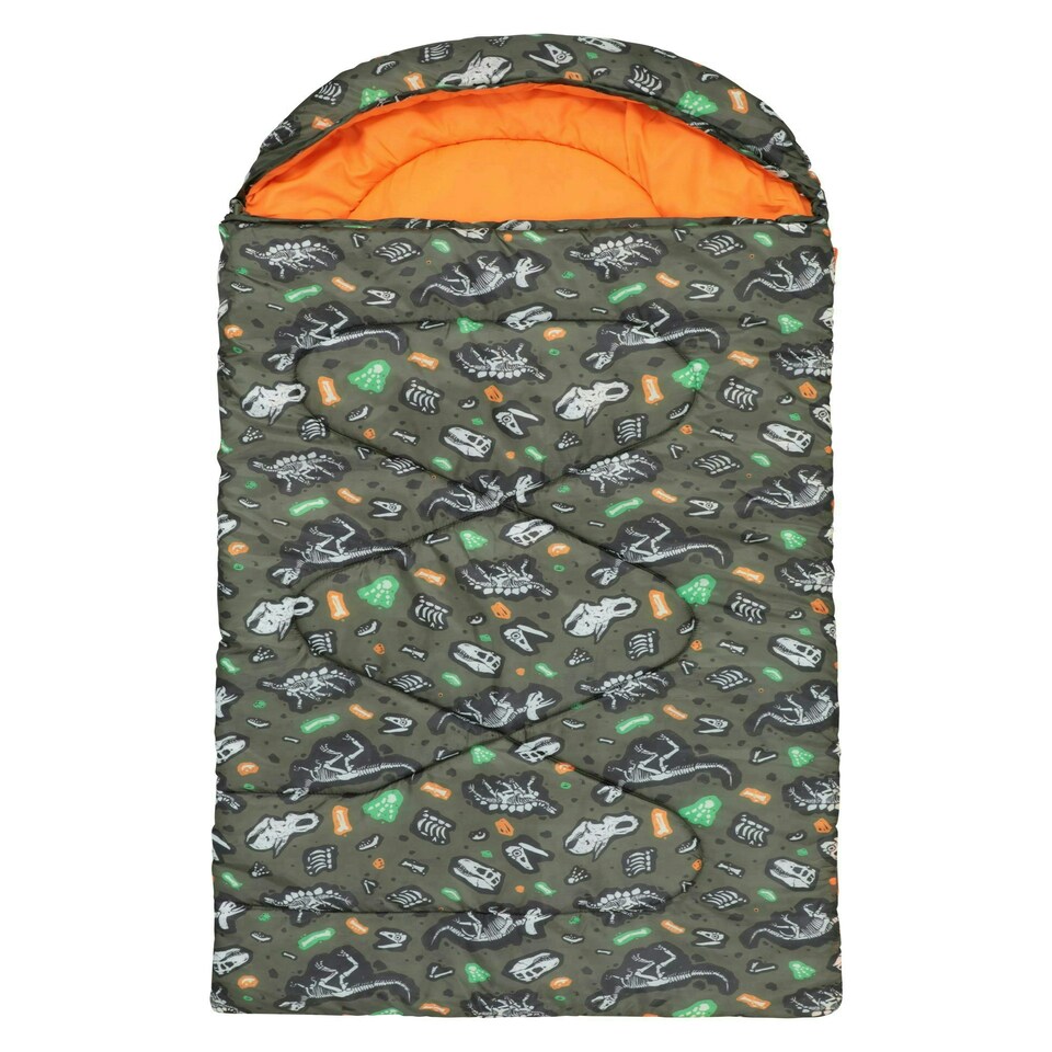 image 1 of Mountain Warehouse Kids Sleeping Bag 2 Season Camping Childrens Girls Boys Green | Dark Green