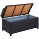 image 2 of Outsunny PE Rattan Outdoor Storage Bench, Aluminium Garden Bench with Storage Underneath with Zipped Inner Lining, Rods for Deck, Mixed Brown