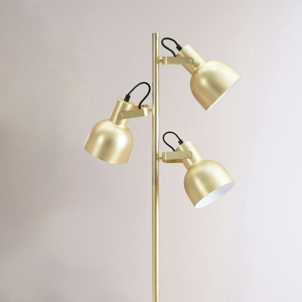 image 1 of ValueLights Albie Gold 3 Way Adjustable Directional Floor Lamp