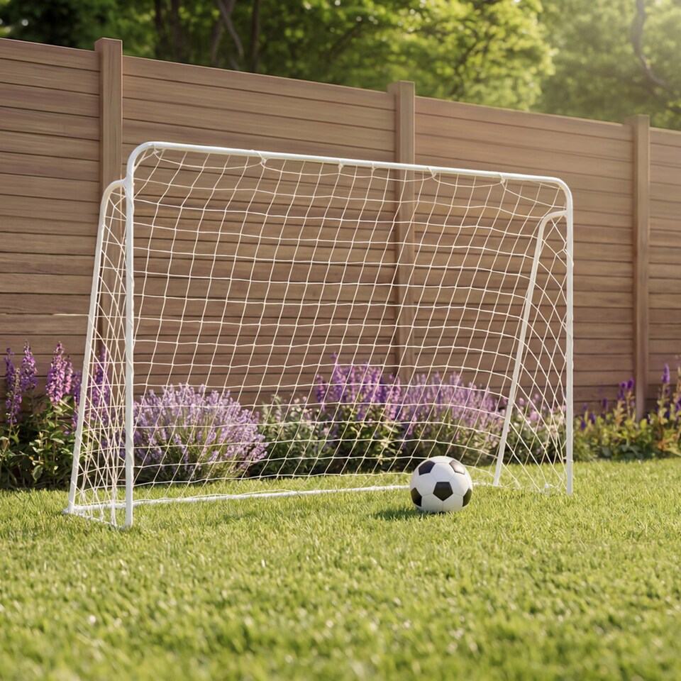 image 1 of Charles Bentley 7ft x 5ft Metal Football Goal Posts Net