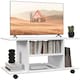 image 1 of HOMCOM Modern TV Cabinet Stand Storage Shelves Table Mobile Bedroom Furniture Bookshelf Bookcase White
