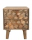 image 1 of Geometric 2 Drawer Bedside - Mango Wood - L40 x W40 x H50 cm - Mango Light Finish