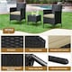 image 5 of Yaheetech Outdoor Wicker Patio Conversation Furniture Set Black/Khaki