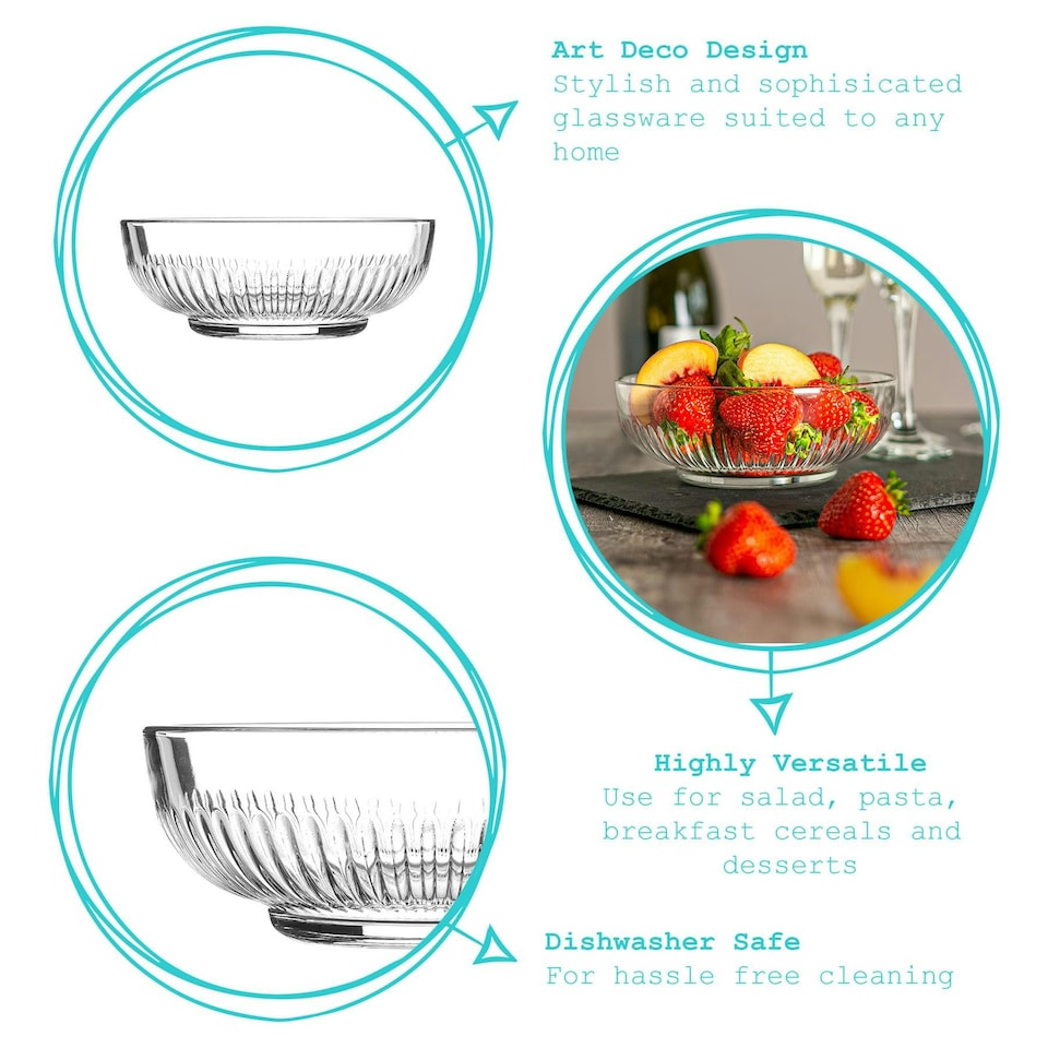 image 1 of Argon Tableware Campana Glass Serving Bowl - 17cm Clear