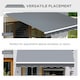 image 5 of Outsunny Garden Sun Shade Canopy Retractable Awning, 2.5 x 2m, Grey 