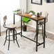 image 7 of COSTWAY Bar Table Counter Pub Table Sofa Console Table Brown