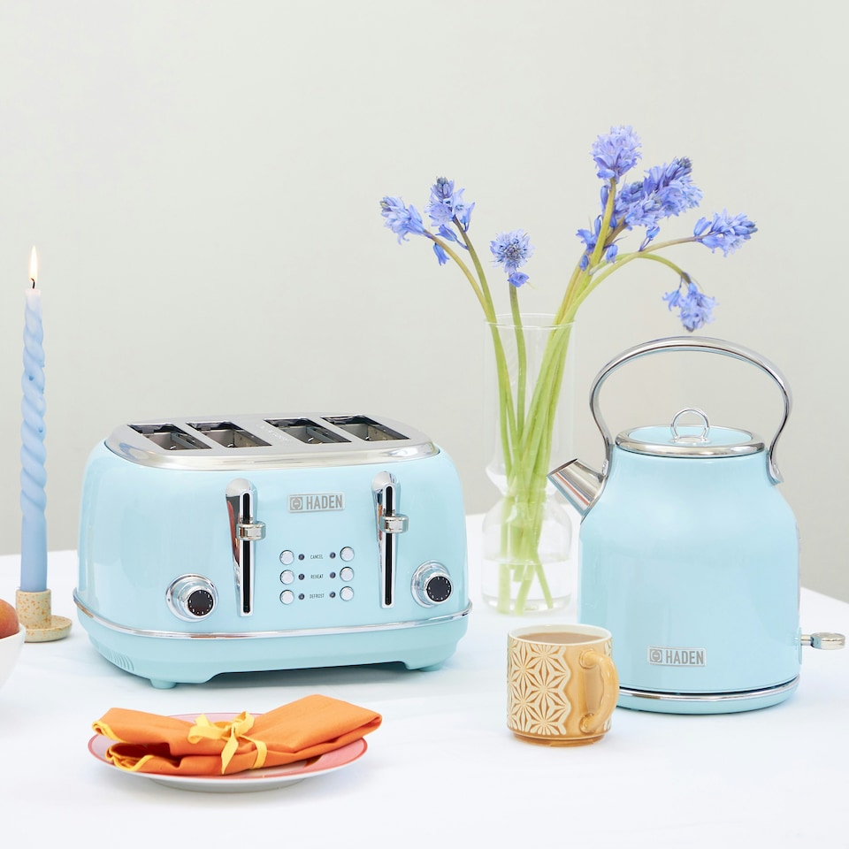 image 1 of HADEN Heritage Blue Bundle - Kettle & 4 Slice Toaster