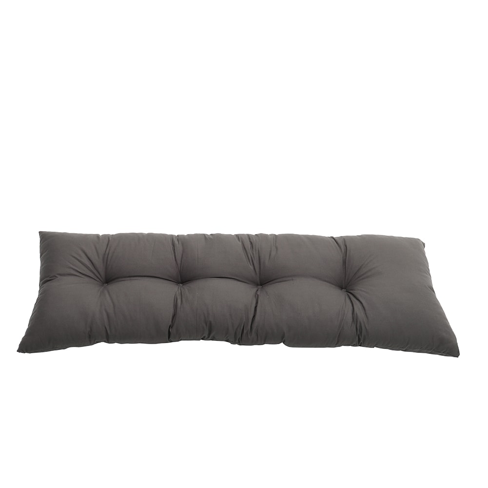 Living and Home Rectangular Tufted Bench Cushion Seat Pad, Dark Grey-120x40cm | Grey | Dark Grey