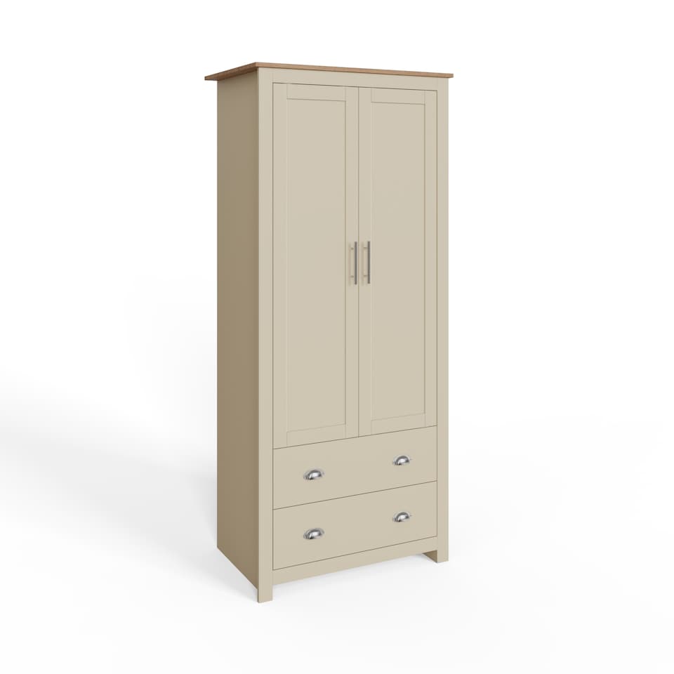 image 1 of Lancaster 2 Door 2 Drawer Wardrobe | Cream | Cream