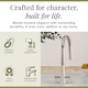 image 2 of Balterley Situla Kitchen Mono Mixer Tap with Dual Lever Handles, Curved Swivel Spout | Silver | Chrome | 1