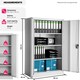 image 6 of Filing Cabinet - 4 adjustable shelves, lockable, 140 x 90 x 40 cm Grey