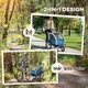 image 4 of HOMCOM 2 Seat Bike Trailer with 5 Point Harness, for 18+ Months, Blue