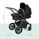 image 3 of Stomp Luxe 12pc Travel System with Stratus i-Size Car Seat & ISOFIX Base, Carrycot, Reversible Seat, Rain Cover & More (Black/Midnight/Tan)