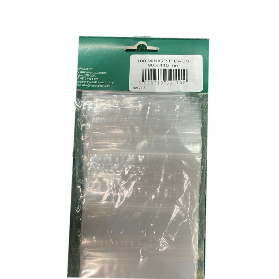 image 1 of Pack of 100 Minigrip Bags 90 x 115mm