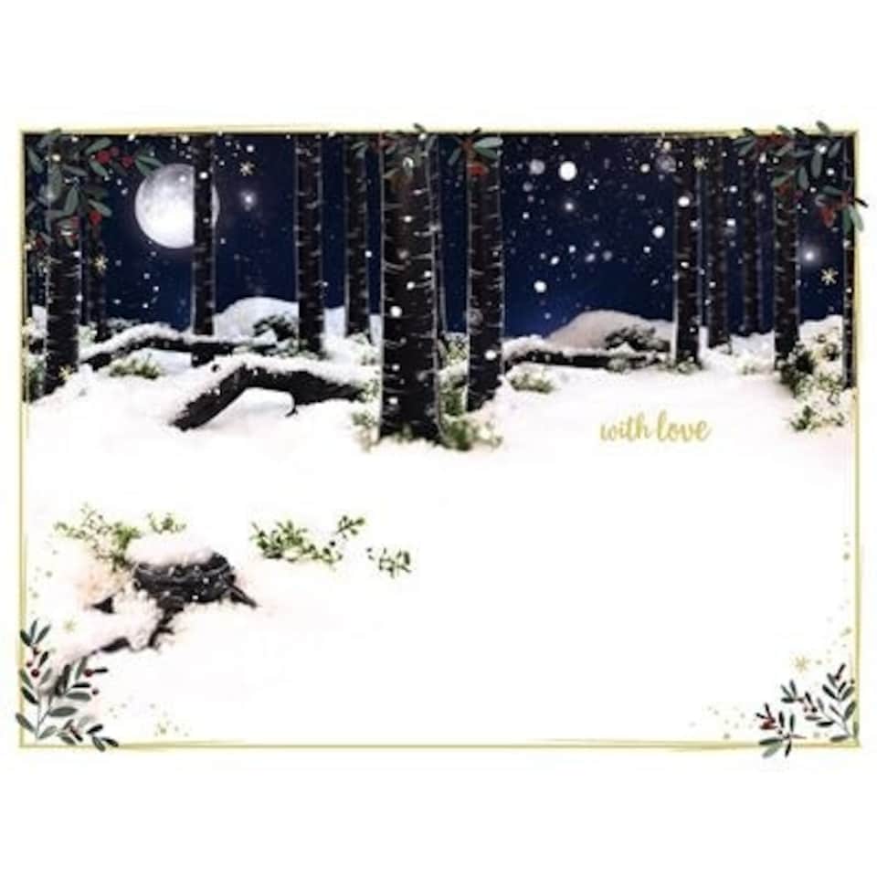 image 1 of Bear With Snowman 3D Holographic Nephew Christmas Card
