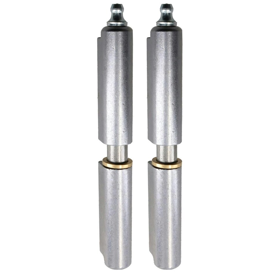 image 1 of 2pk Lift Off Bullet Hinge Weld On with Grease Nipple 16x120mm Heavy Duty Door Silver