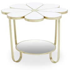 Jodie White Top Petal Shape Table Gold