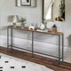 image 3 of Industrial 180CM Wide Slim Hallway Console Table Rustic Brown Brown