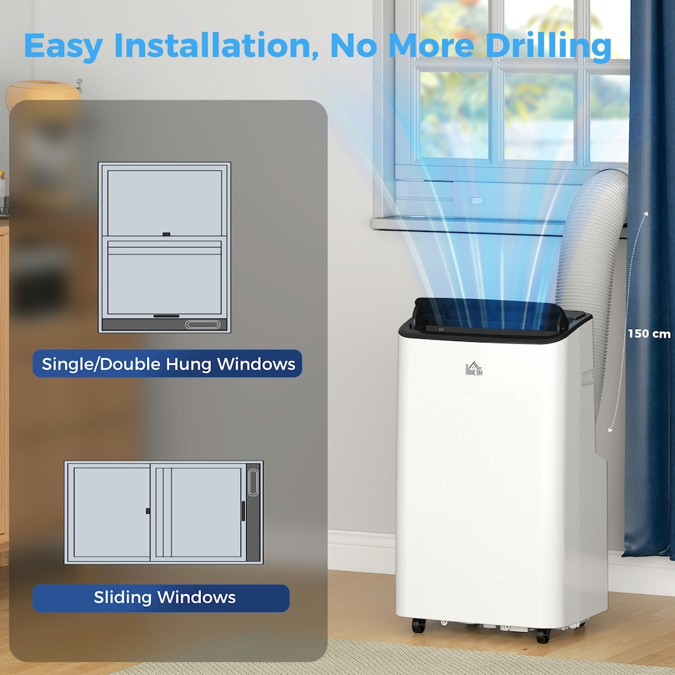 image 1 of HOMCOM 12000 BTU Portable Air Conditioner Unit with WiFi Smart App, 26m²