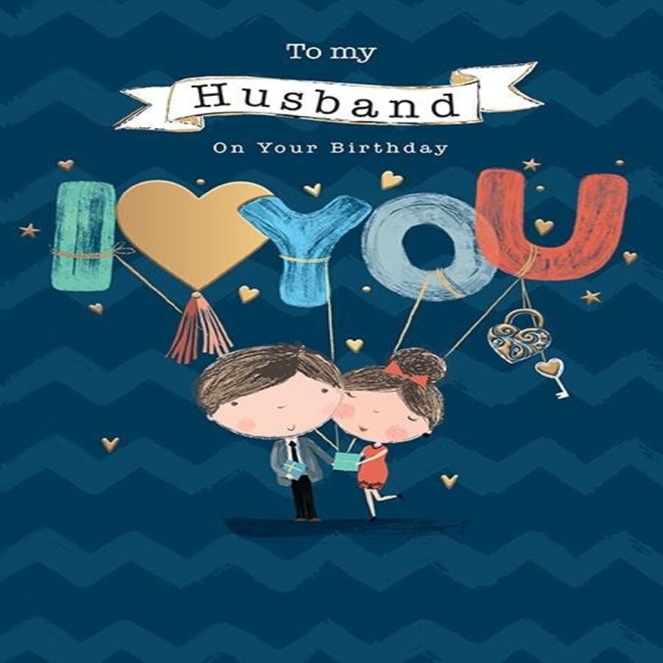 Words 'n' Wishes Traditional Husband Birthday Card, Birthday Card for Husband, Multi-Coloured