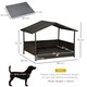 image 7 of PawHut Wicker Dog House, Rattan Pet Bed with Soft Cushion, Cat Basket - Grey
