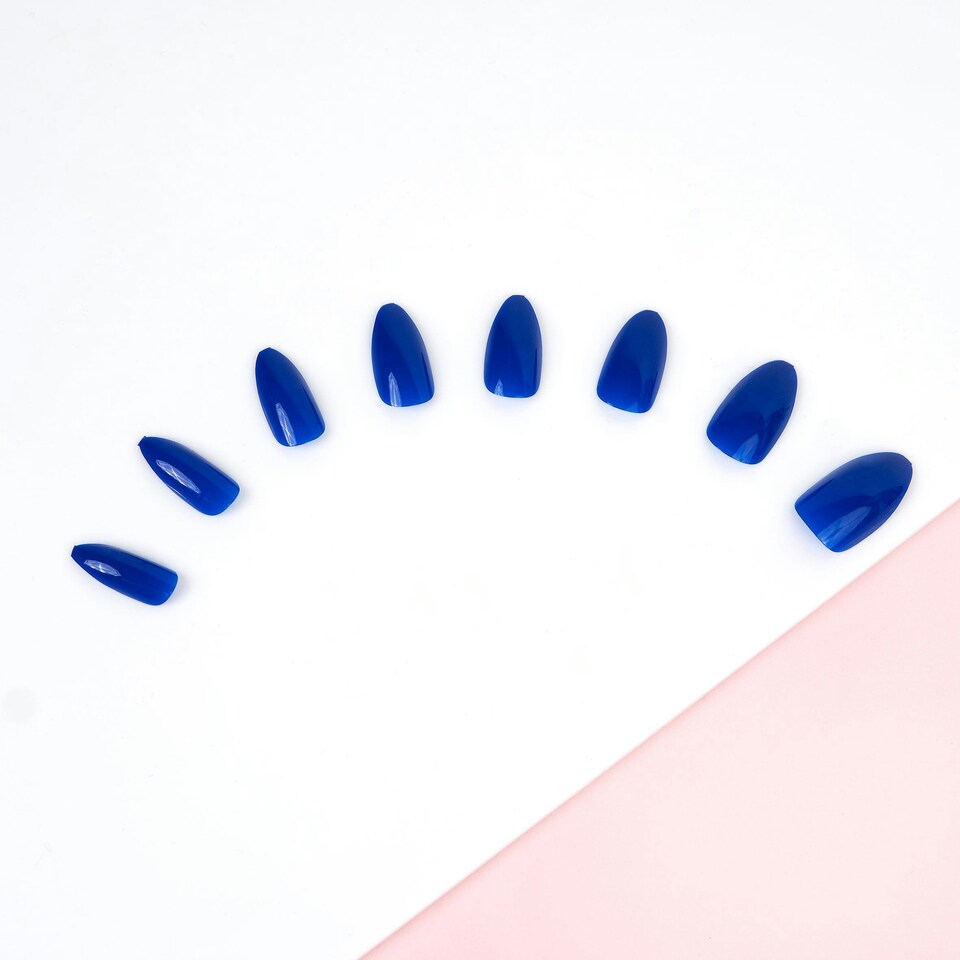 image 1 of Invogue Electric Blue Oval Nails - Pack of 24