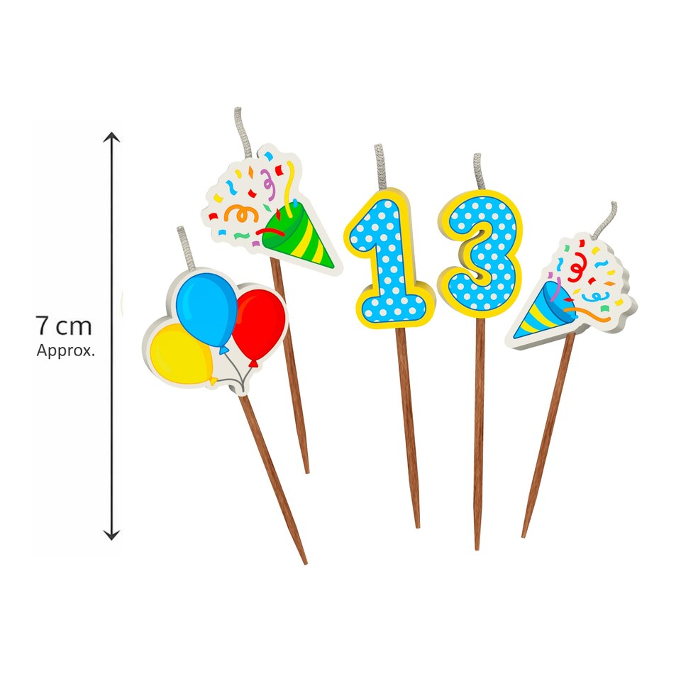 image 1 of Milestone 13th Birthday Cake Candle Set