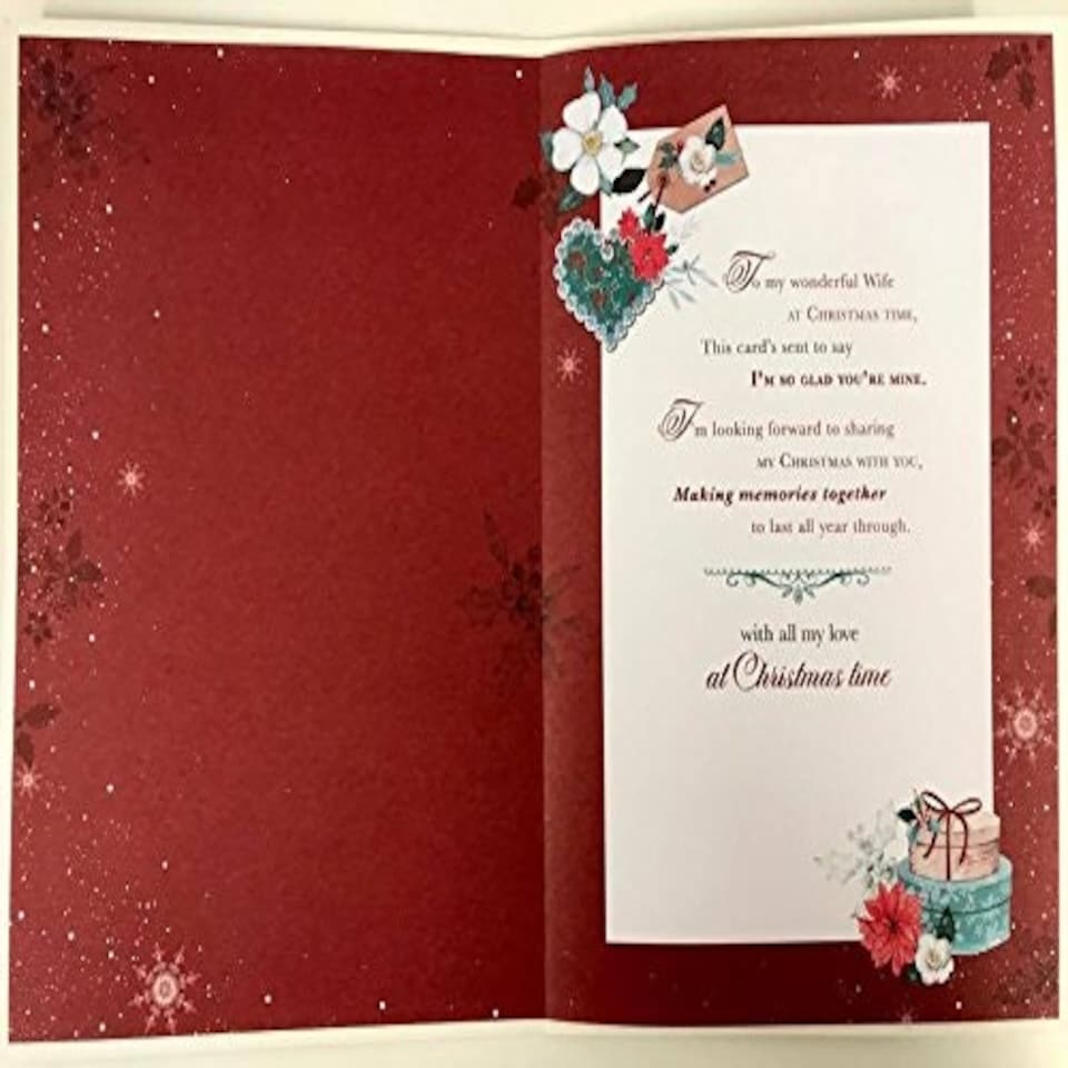 image 1 of You're Mine Nice verse Gold Foil & Glitter Quality Christmas Card - Wife