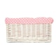 image 3 of Small Pink Spotty Lined Storage Basket | Pink | Pink