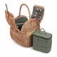 image 1 of Oval 4 Person Green Tweed Picnic Basket