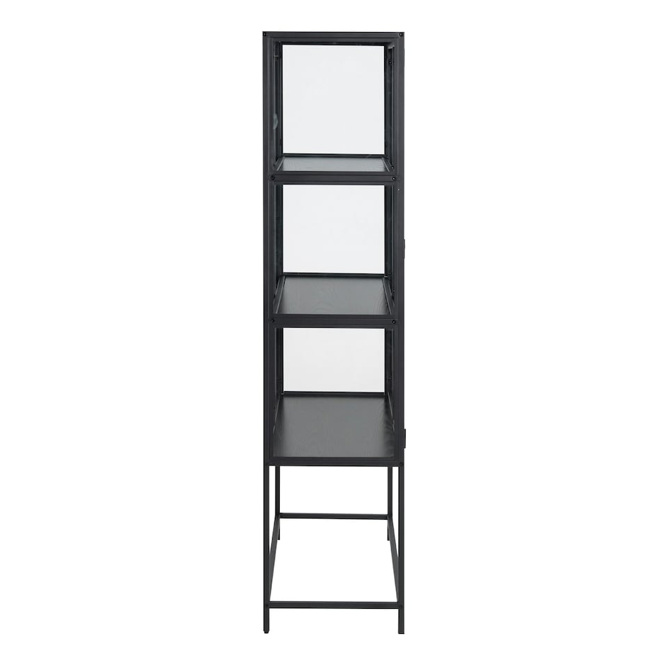 image 1 of Seaford 2 Glass Door Display Cabinet in Black