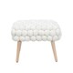 image 4 of Cushla Bubbly Velvet Small Footstool - Cream