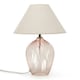 image 4 of ValueLights Olivet Pink Glass Table Lamp Natural Taper Shade