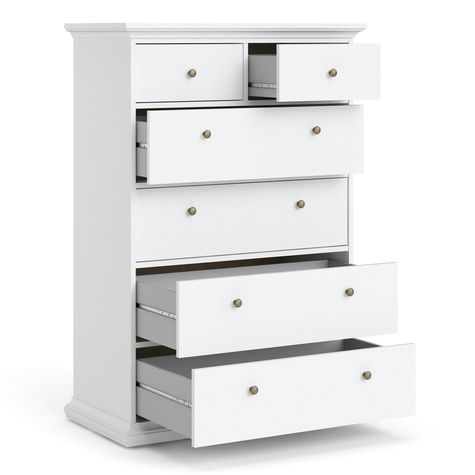 image 1 of Paris Chest of 6 Drawers in White