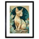 image 1 of Devon Rex Cat Fur Art Nouveau Modern 9x7" Black Framed Wall Art Print