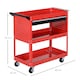 image 5 of DURHAND 3-Tier Tool Trolley Cart Storage Shelf Roller Cabinet DIY Box Garage Workshop with Drawer Red