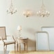 image 3 of Lullaby 5 Light Multi Arm Ceiling Pendant Flower Design Cream With Brushed Gold, Pearl Effect Acrylic, E14