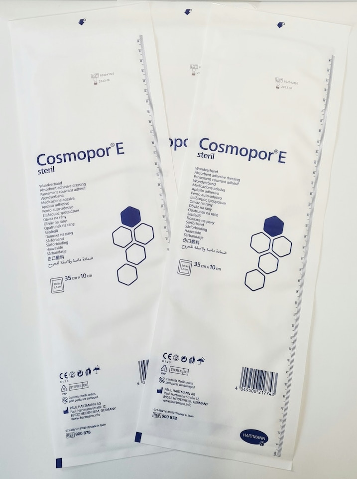 image 1 of Cosmopor E 35x10cm Sterile Adhesive Dressings Box of 25