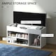image 5 of HOMCOM Sit-On Shoe Storage Unit w/ Hidden Compartment Handles Cream