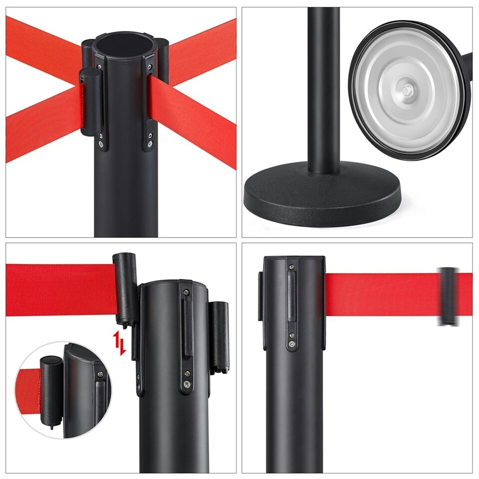 image 1 of Yaheetech Retractable Belt Stanchion Set