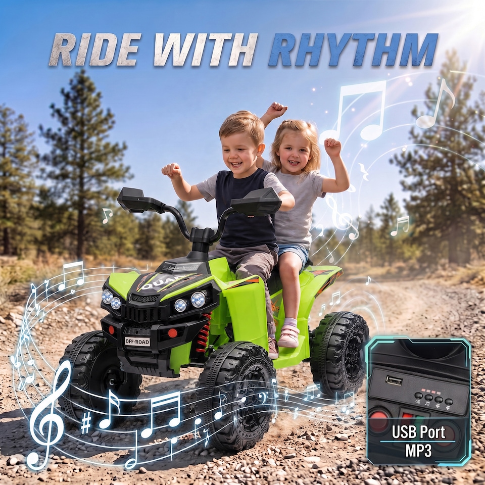 image 1 of AIYAPLAY 24V 2 Seater Electric Quad Bike for Boys Girls, Ride On Car ATV