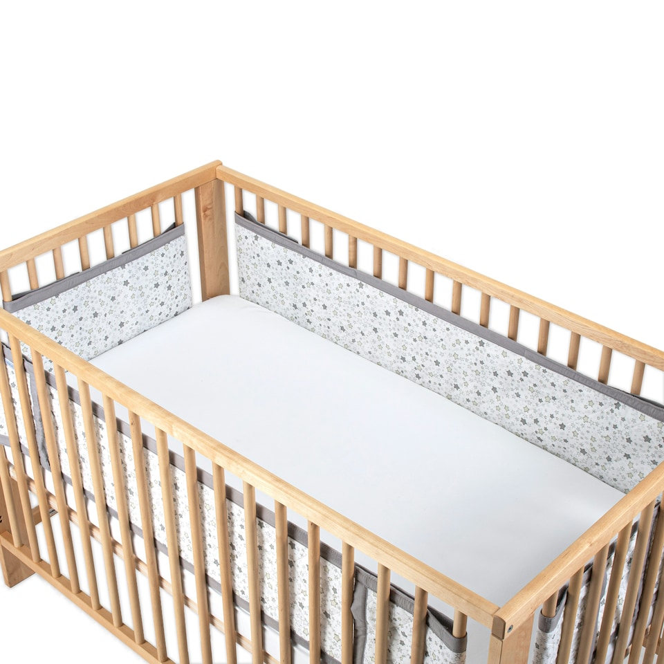 image 1 of Airwrap™ 4 Sided Cot Liner - Bumper Alternative, Starry Night Grey