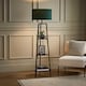 image 2 of ValueLights Hiru Black 3 Tier Shelf Floor Lamp with Green Shade | Green