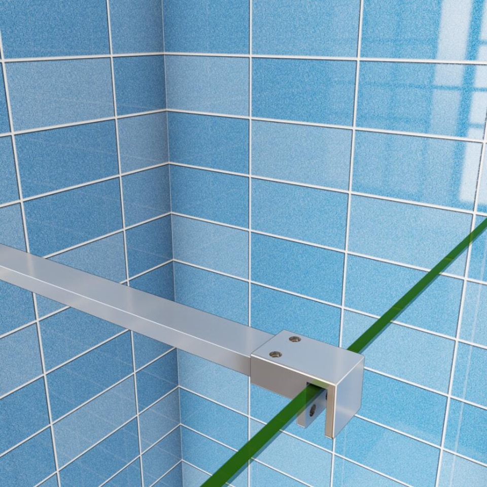 image 1 of Aica Bathrooms 1000x1900mm Walk in Wet Room Shower Screen Panel 8mm EasyClean Glass Shower Cubicle | Chrome