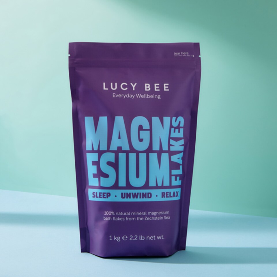 image 1 of Lucy Bee Pure Zechstein Magnesium Flakes Relaxing Bath & Foot Soak 1kg