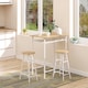 image 2 of HOMCOM 3-Piece Dining Set with 2 Matching Chairs and 1 Table, White and Oak
