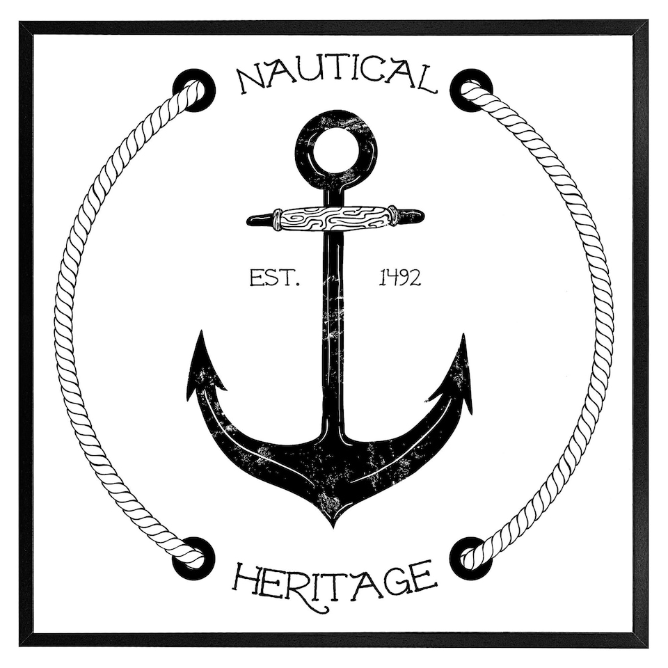 image 1 of Nautical anchor (Picture Frame) White | S