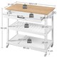 image 3 of Yaheetech  Kitchen Island Cart on Wheels White